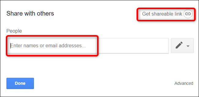 Skriv inn e-postadresser eller klikk 